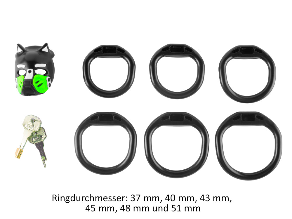 Keuschheitskäfig Puppy schwarz-hellgrün