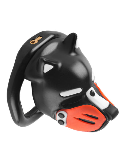 Keuschheitskäfig Puppy schwarz-orange