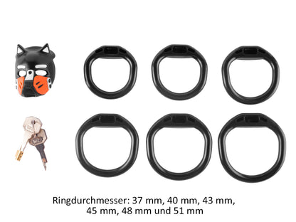 Keuschheitskäfig Puppy schwarz-orange
