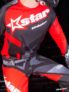 KINKSTAR Slate Fire Shirt - rot-schwarz