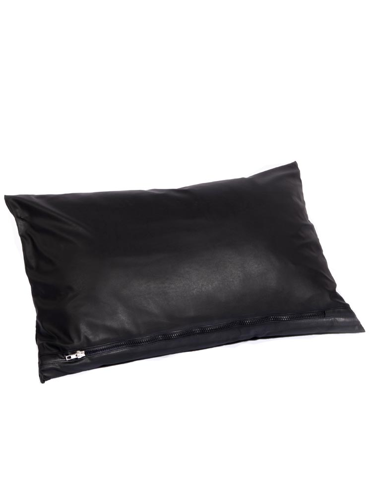 Kissen mit Füllung Lederoptik 60x40cm - schwarz