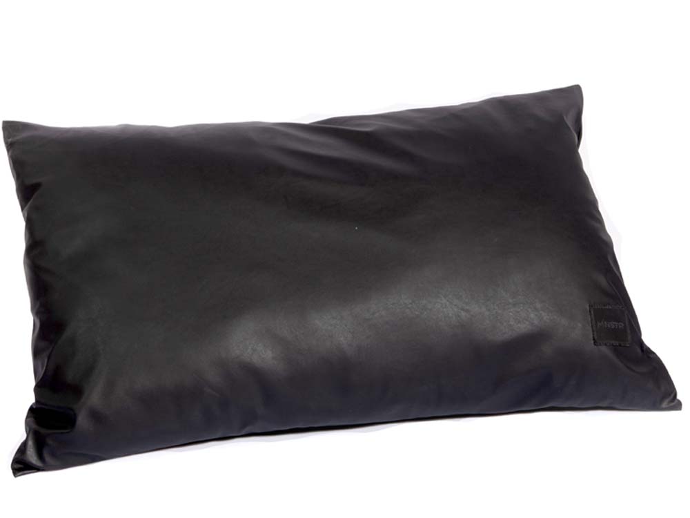 Kissen mit Füllung Lederoptik 60x40cm - schwarz