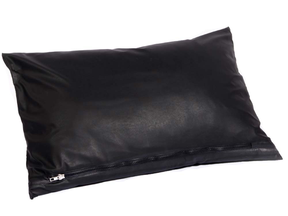 Kissen mit Füllung Lederoptik 60x40cm - schwarz