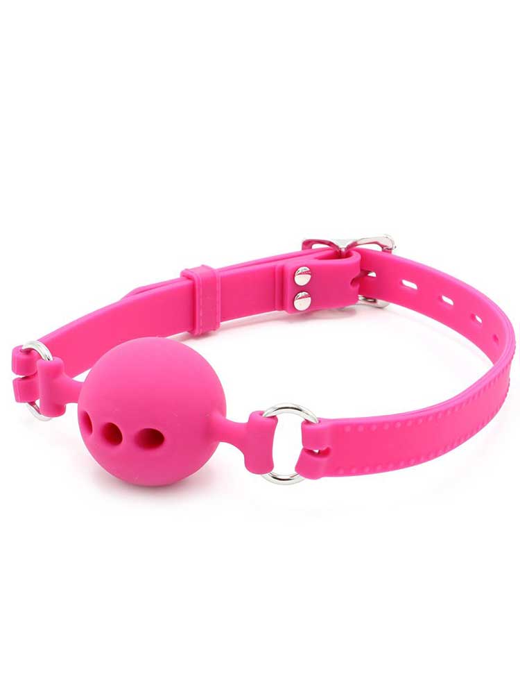 Knebel gelochte Silikonkugel 45mm pink abschliessbar