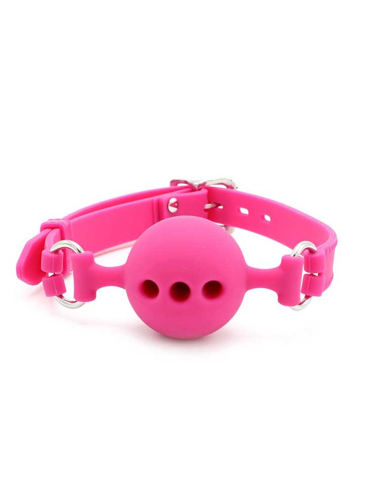 Knebel gelochte Silikonkugel 45mm pink abschliessbar