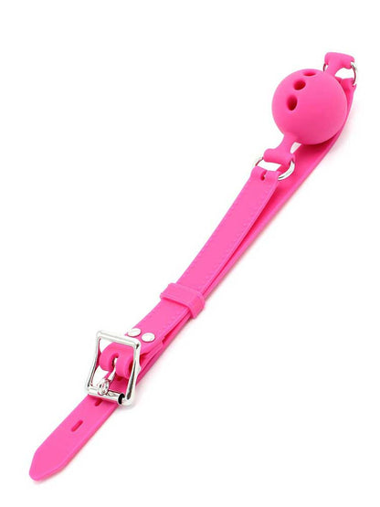 Knebel gelochte Silikonkugel 45mm pink abschliessbar