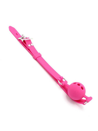 Knebel gelochte Silikonkugel 45mm pink abschliessbar
