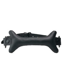 Knebel mit Leder-Knochen schwarz