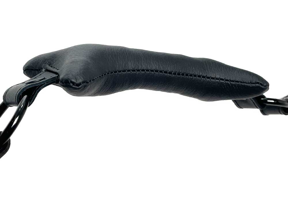 Knebel mit Leder-Knochen schwarz