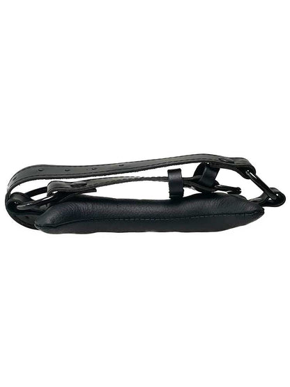 Knebel mit Leder-Knochen schwarz