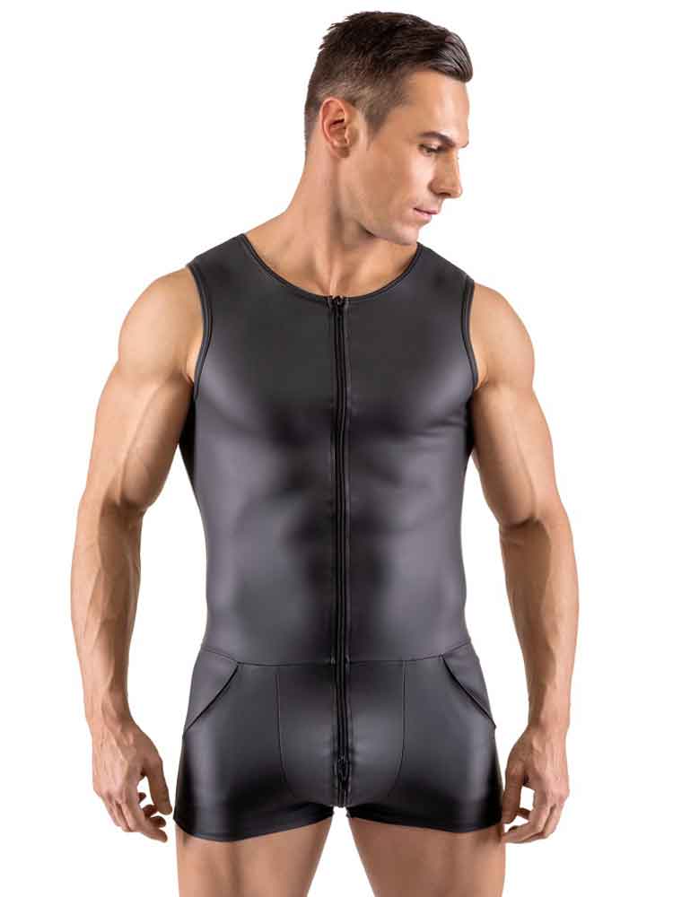 Singlet ärmellos mattlook schwarz