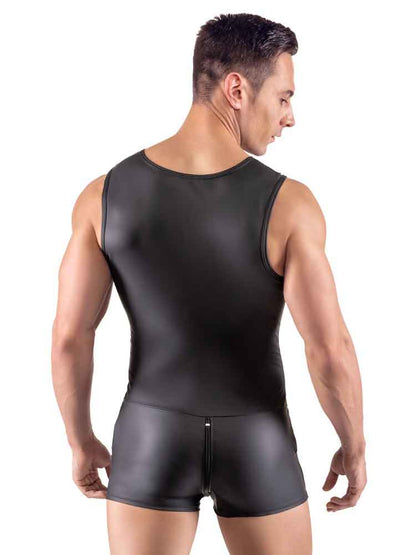 Singlet ärmellos mattlook schwarz