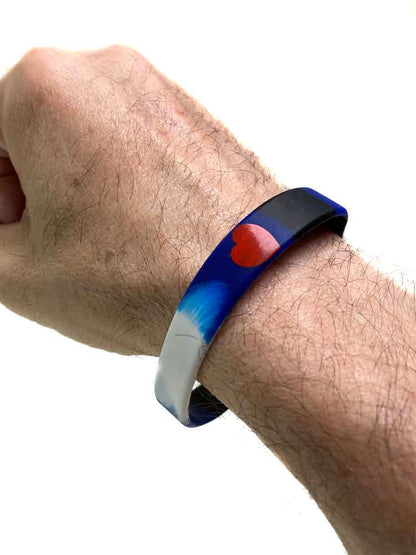 Leather Pride Silikon Armband Farbverlauf