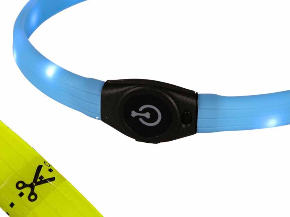LED Puppy Halsband hellblau