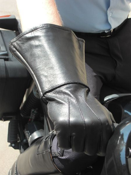 Leder-Handschuhe STULPENHANDSCHUHE SCHWARZ