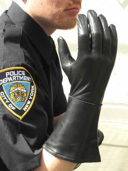 Leder-Handschuhe STULPENHANDSCHUHE SCHWARZ