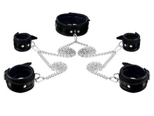Leder-Bondageset Hals-Hand-Fussfessel - 5,0cm schwarz