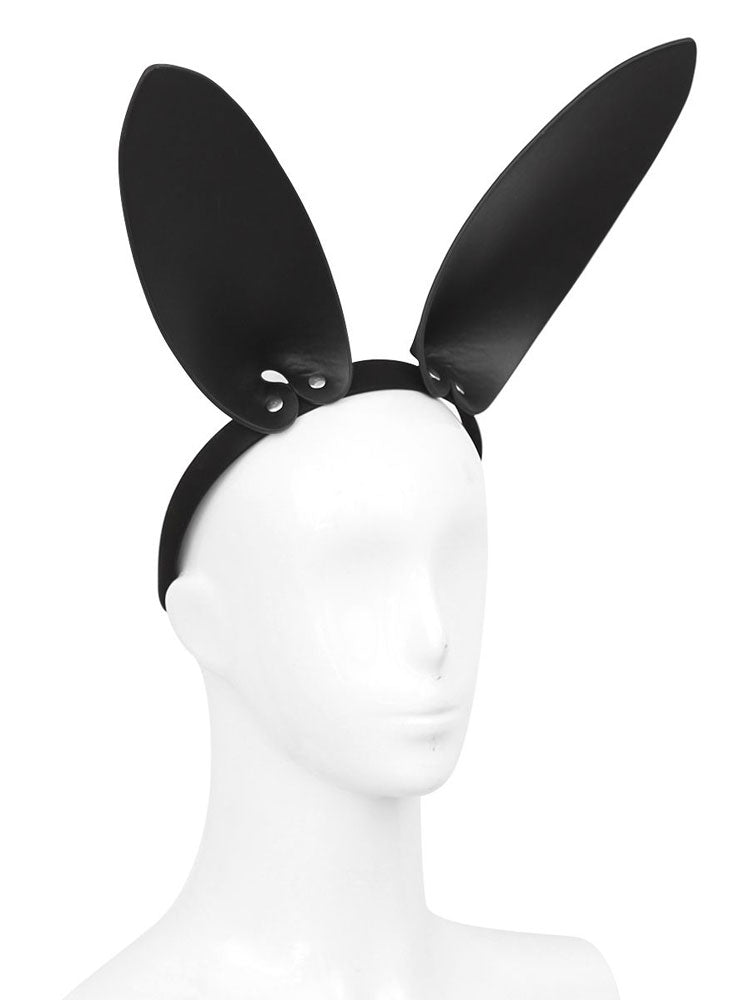 Leder Bunny Ears schwarz