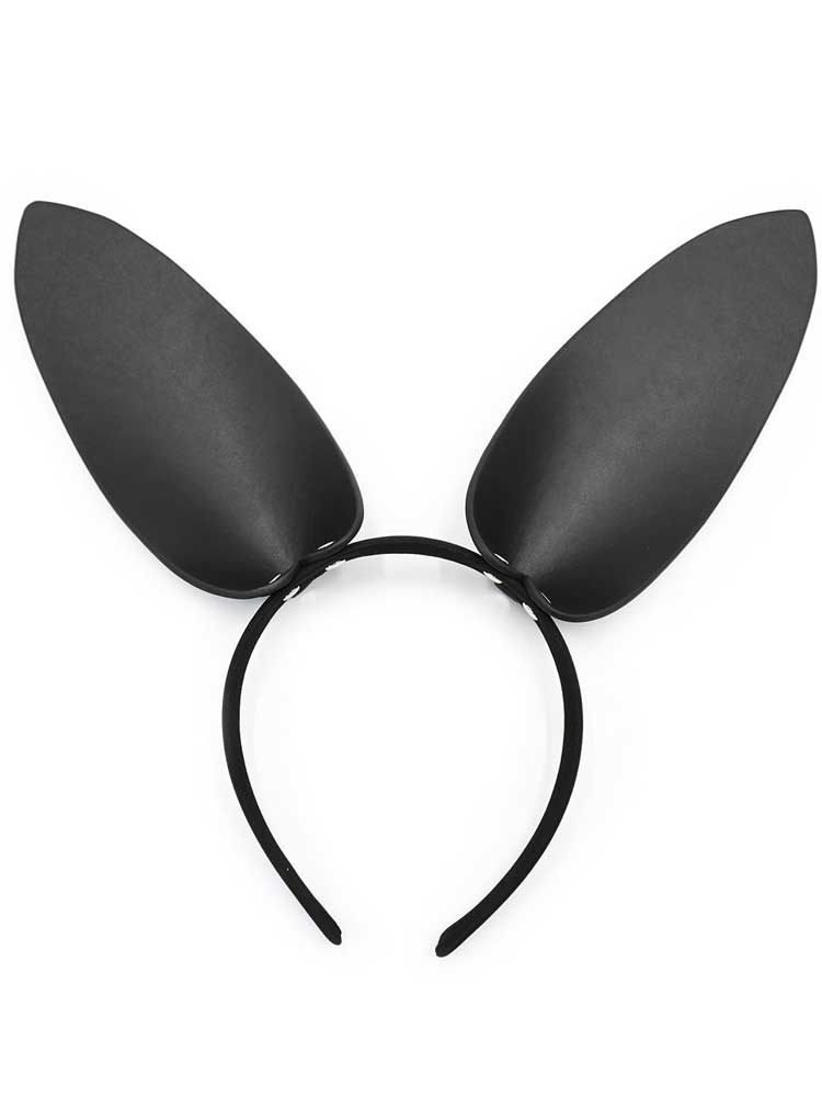 Leder Bunny Ears schwarz