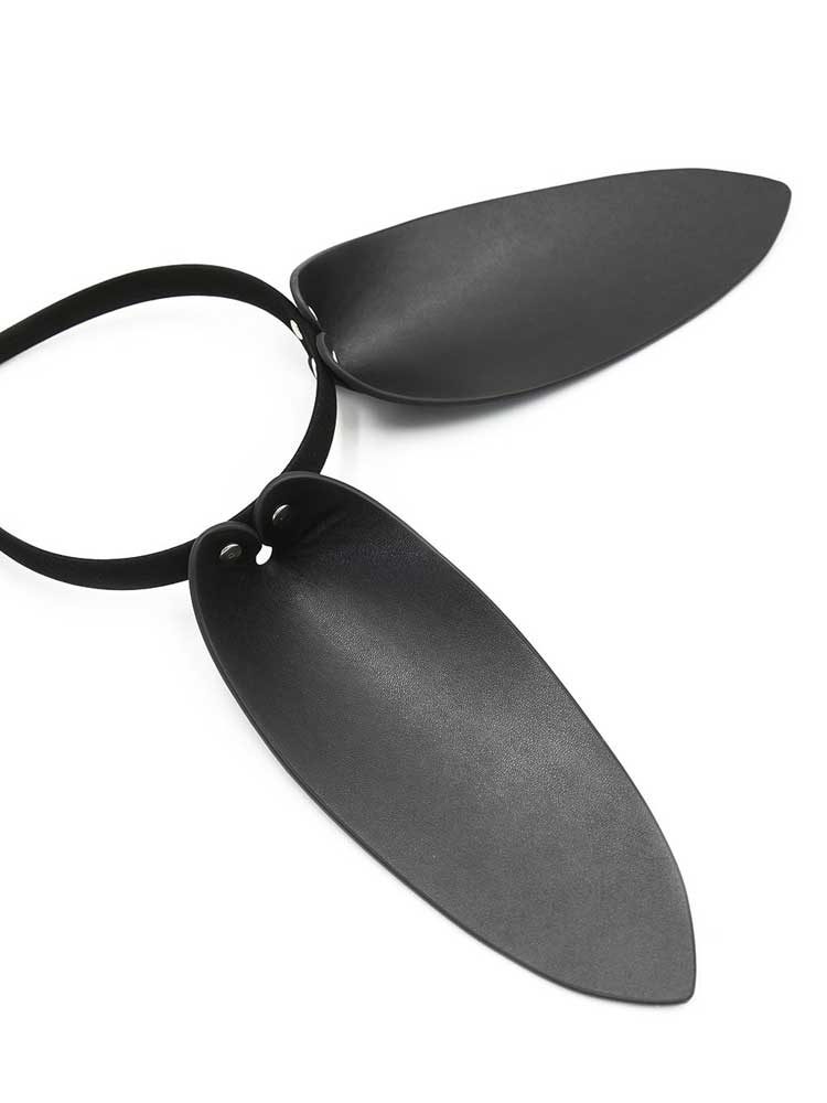 Leder Bunny Ears schwarz