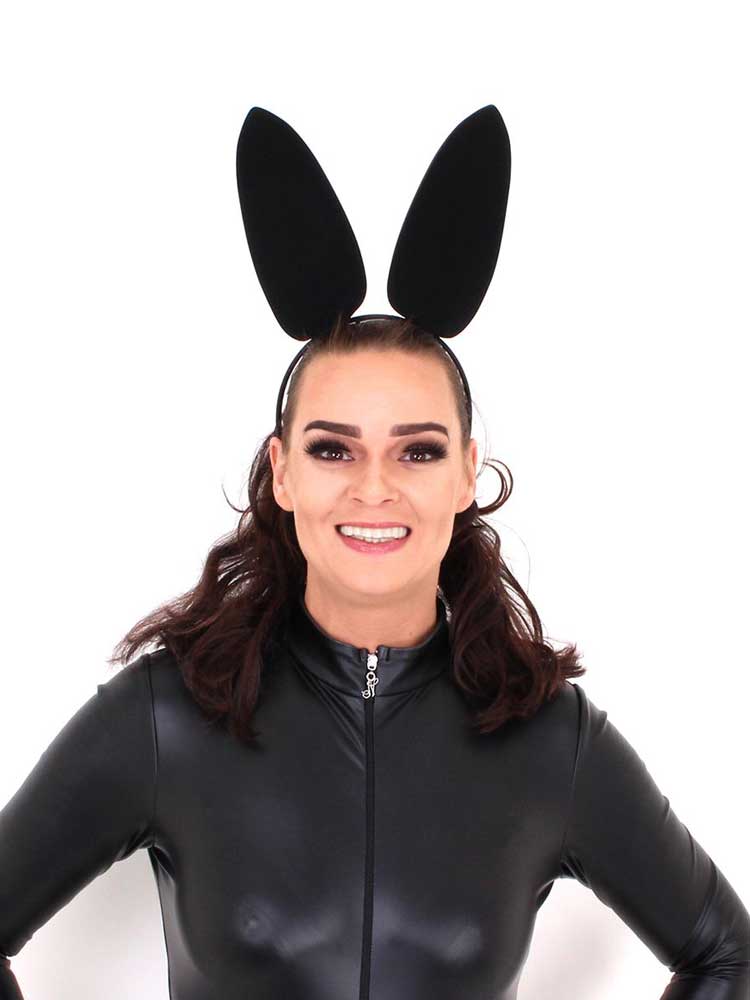 Leder Bunny Ears schwarz