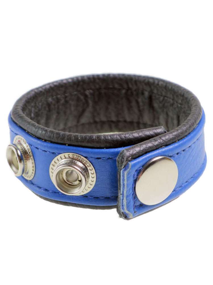 Leder-Cockring breiter blauer Streifen