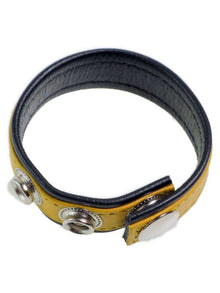 Leder-Cockring breiter gelber Streifen
