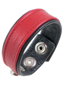 Leder-Cockring breiter roter Streifen