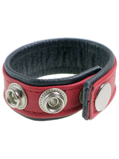 Leder-Cockring breiter roter Streifen