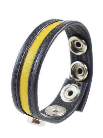 Leder-Cockring gelber Streifen