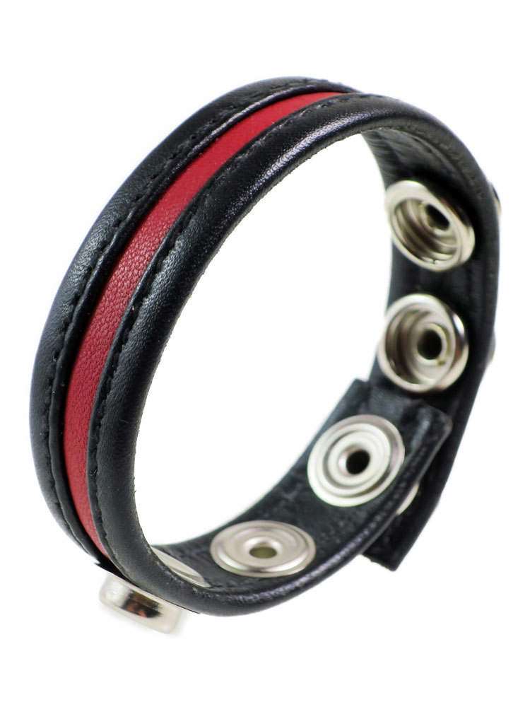 Leder-Cockring roter Streifen