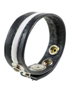 Leder-Cockring weisser Streifen