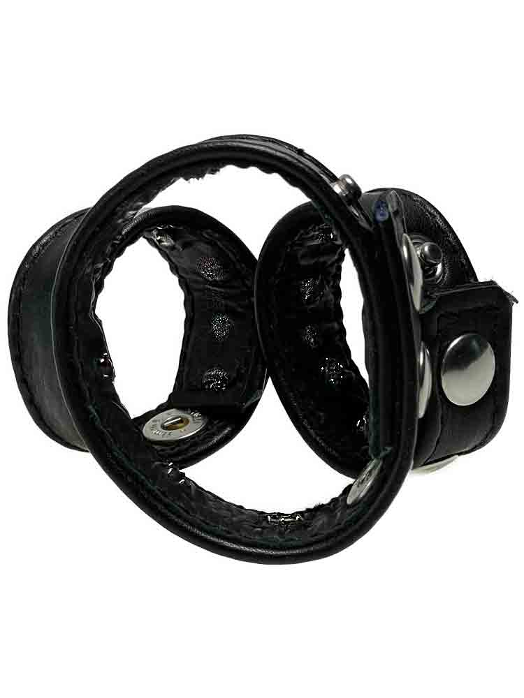 Leder Dreifach-Cockring mit Dornen