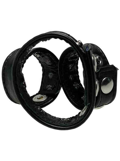 Leder Dreifach-Cockring mit Dornen