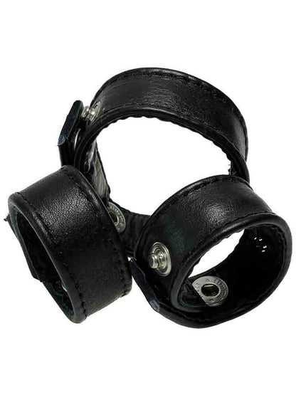 Leder Dreifach-Cockring mit Dornen