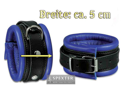 Leder-Fussfessel, blau - 5 cm