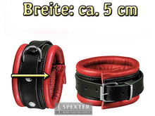 Leder-Fussfessel, rot - 5 cm