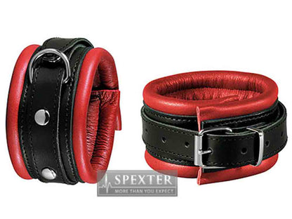 Leder-Fussfessel, rot - 5 cm