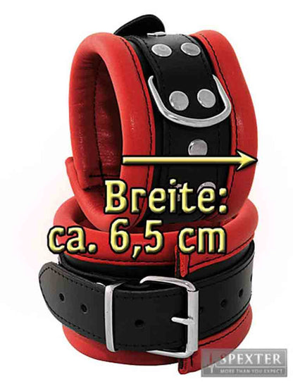 Leder-Fussfessel, rot - 6,5cm