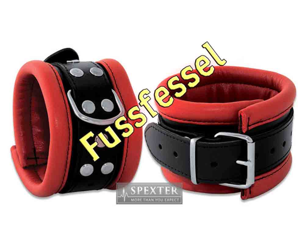 Leder-Fussfessel, rot - 6,5cm