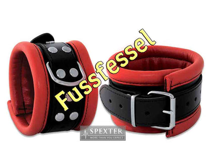 Leder-Fussfessel, rot - 6,5cm