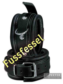 Leder-Fussfessel, schwarz - 5 cm