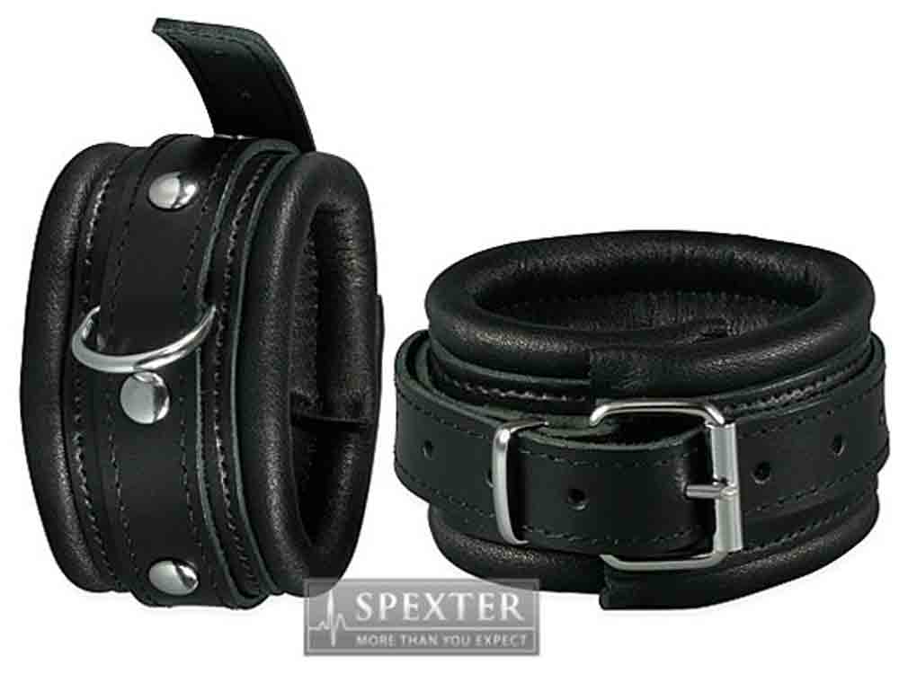 Leder-Fussfessel, schwarz - 5 cm