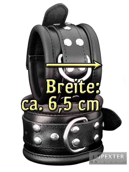 Leder-Fussfessel, schwarz - 6,5cm