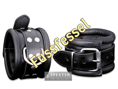 Leder-Fussfessel, schwarz - 6,5cm