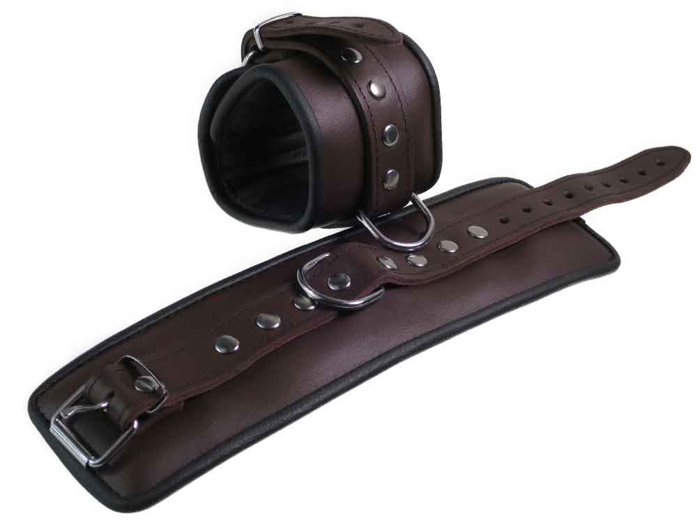 Leder-Fussfessel, schwarzbraun - 6,5cm