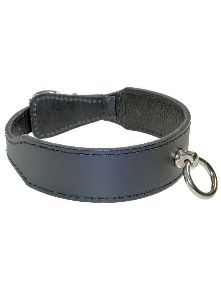 Leder-Halsband PASSION & Ring der O - schwarz
