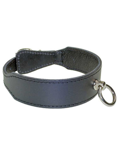 Leder-Halsband PASSION & Ring der O - schwarz