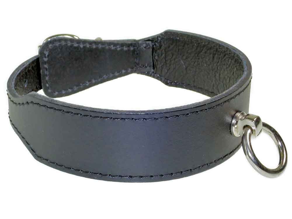 Leder-Halsband PASSION & Ring der O - schwarz