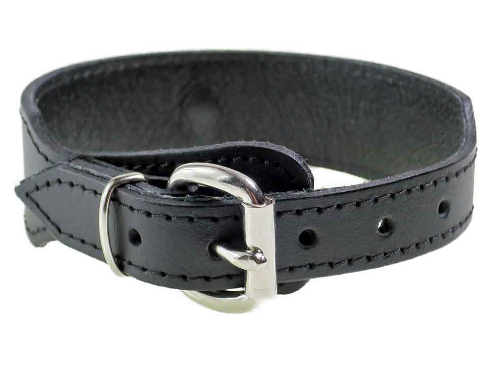 Leder-Halsband PASSION & Ring der O - schwarz